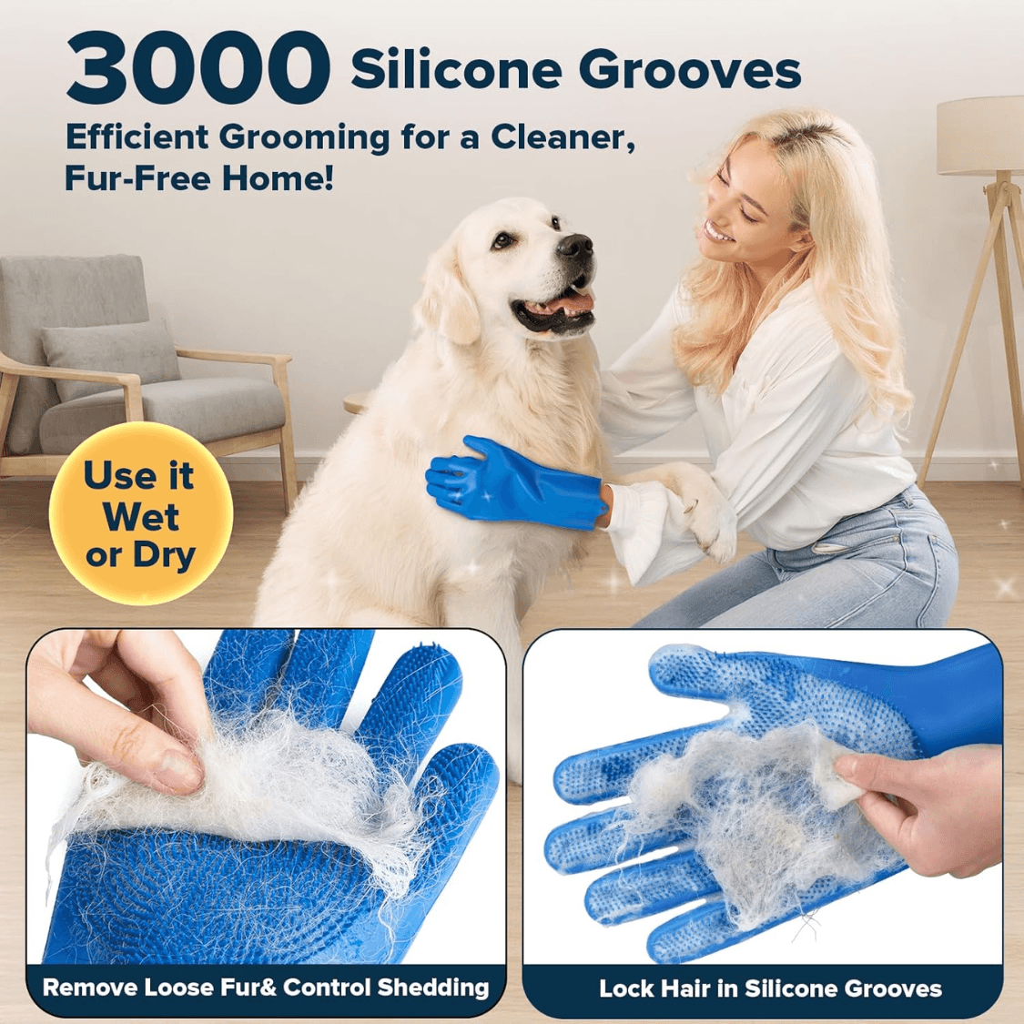 6-Piece Pet Grooming and Bath Set: Silicone Gloves, Brushes and Finger Toothbrushes – photo 5