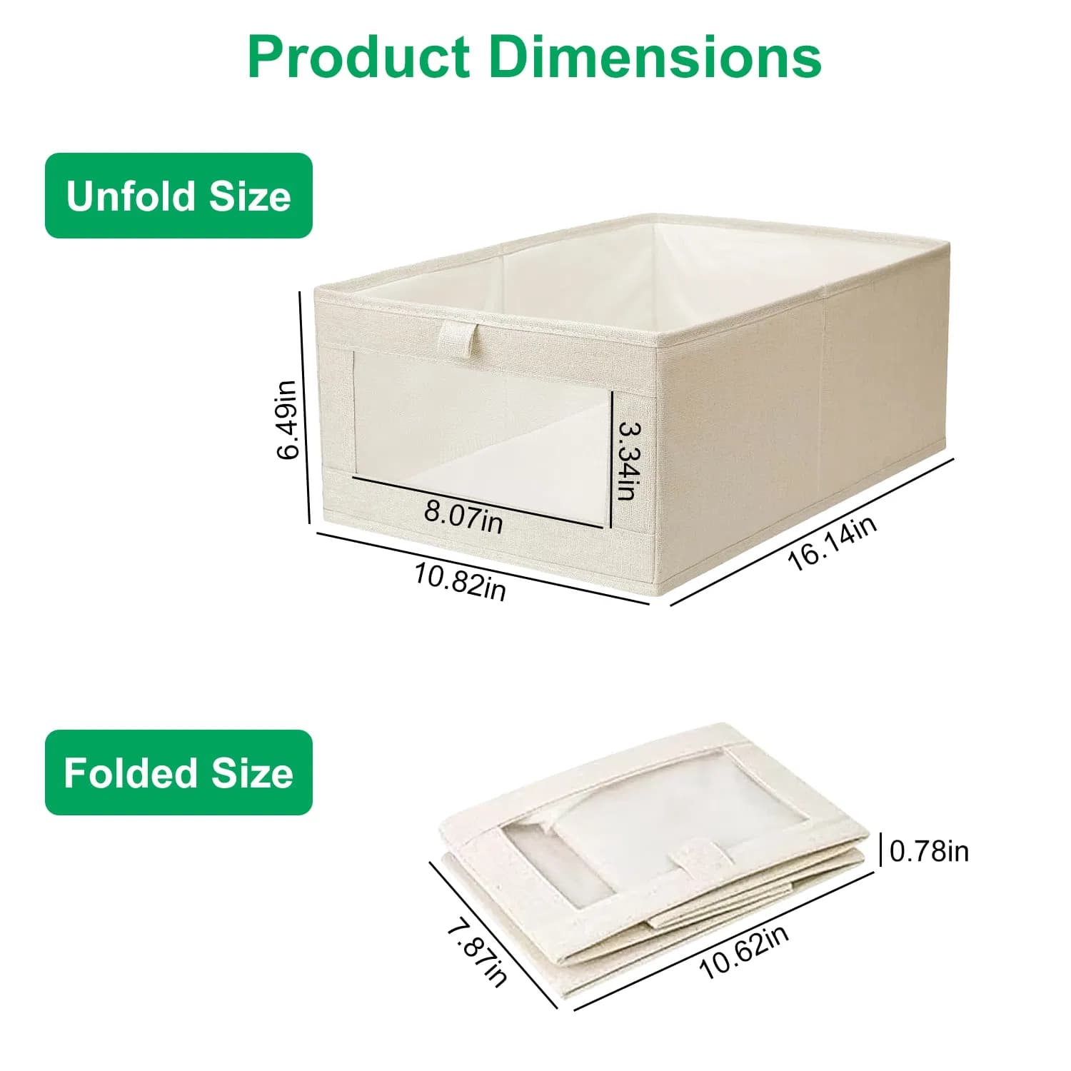 Foldable Closet Storage Bins with Clear Window, 4-Pack – photo 6