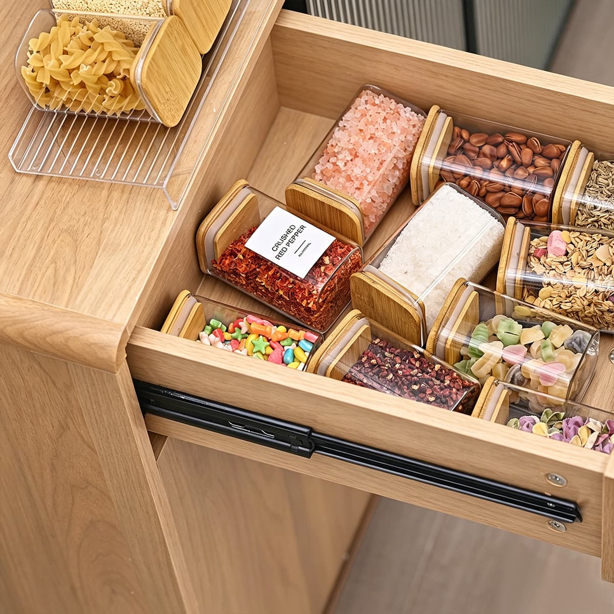 Stepped Spice Rack Shelves, 4-Pack, Clear – photo 2