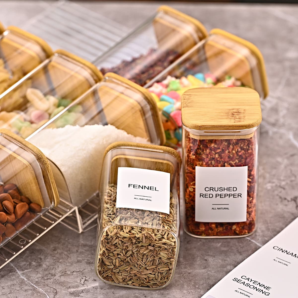 Stepped Spice Rack Shelves, 4-Pack, Clear – photo 6