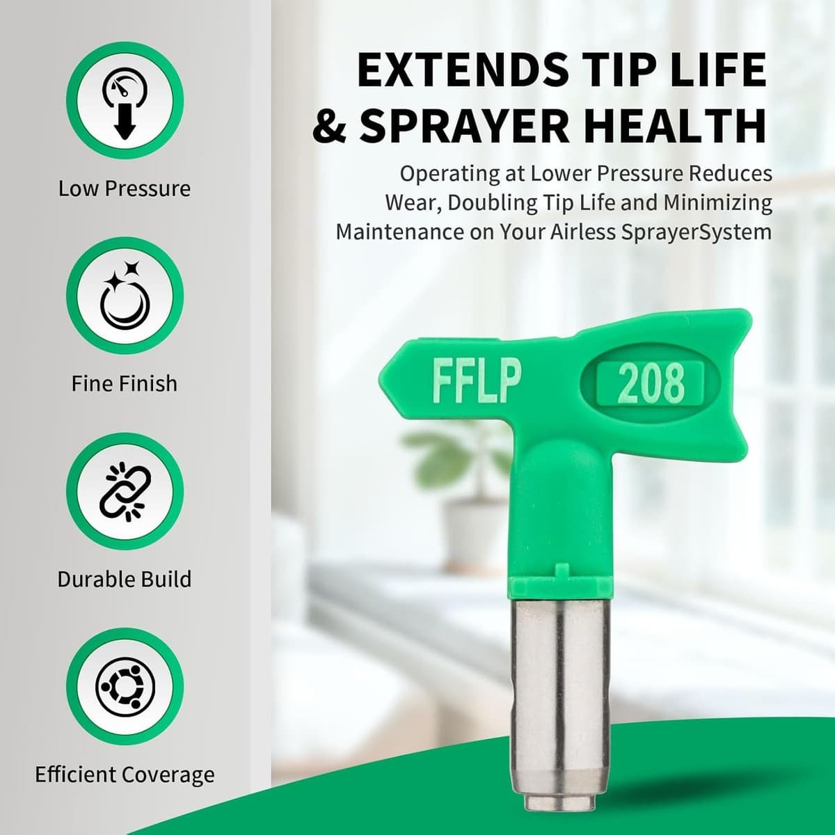 FFLP 208 Fine Finish Low-Pressure Airless Spray Tip (fits Graco RAC X) – photo 4