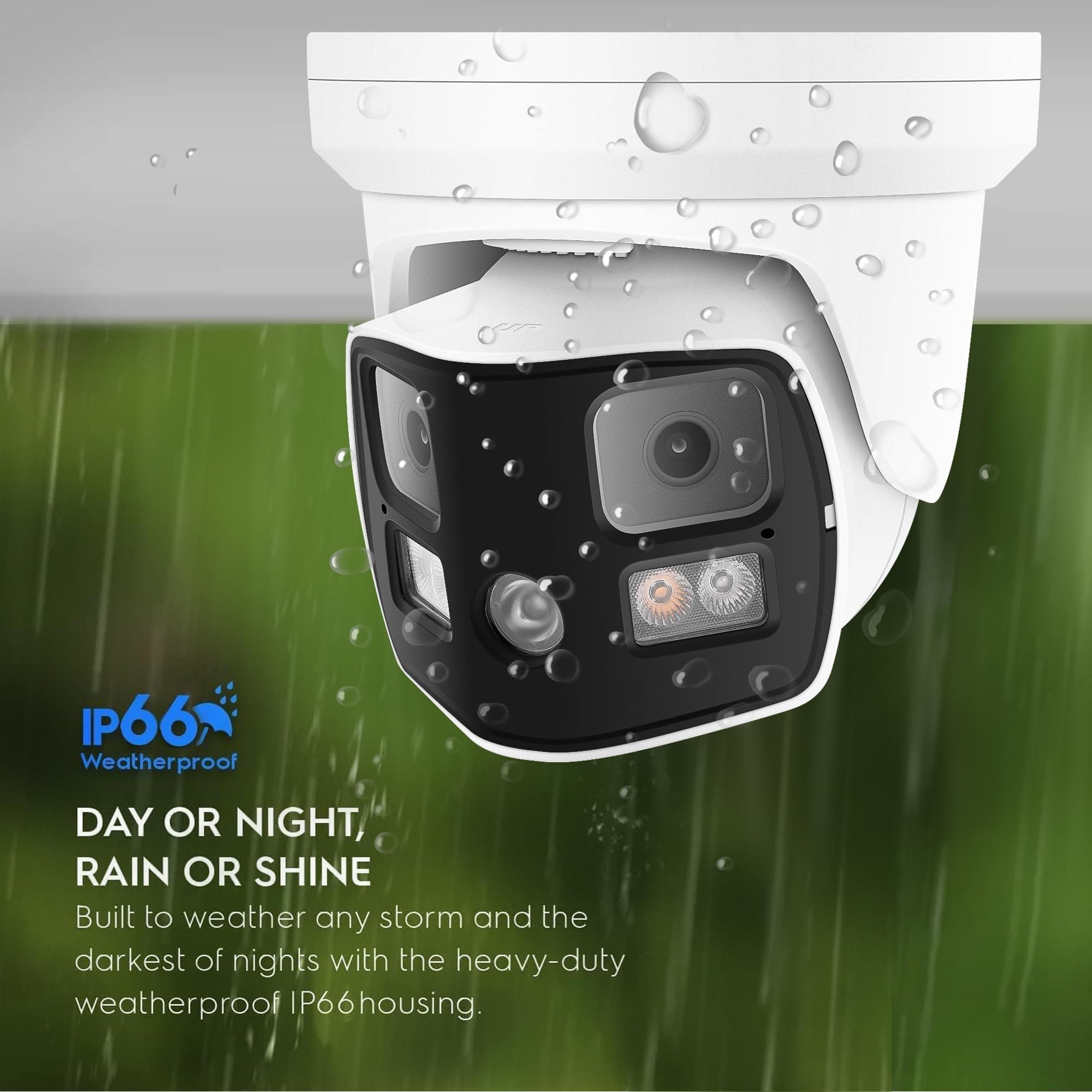 Real HD 8MP 4K Dual Lens PoE Security Camera – 180° Panoramic, Full-Color Night Vision, IP66, NDAA – photo 5