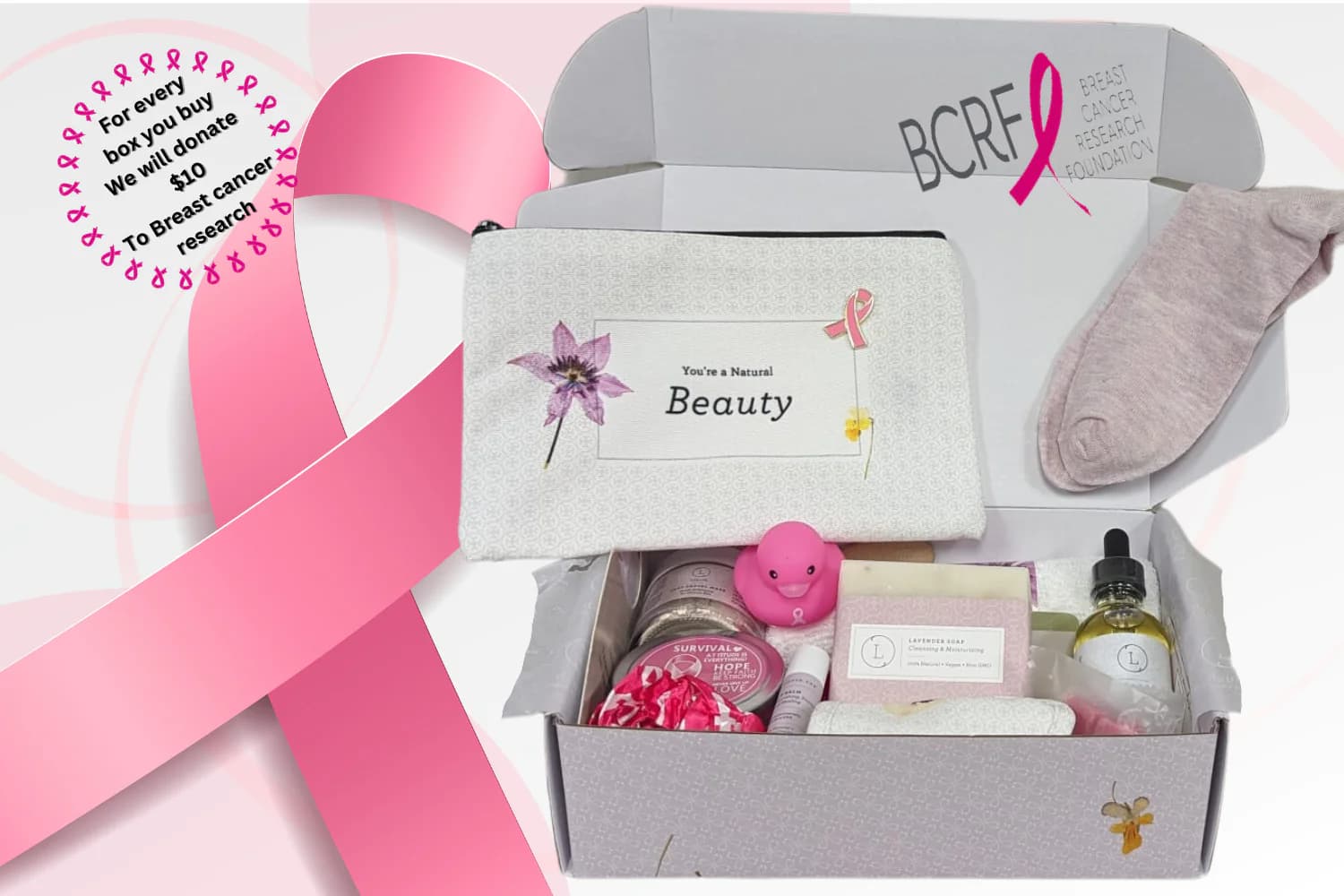 Breast Cancer Awareness Lavender Care Package