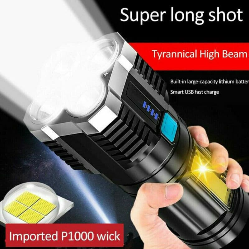Rechargeable LED Flashlight with Side Light
