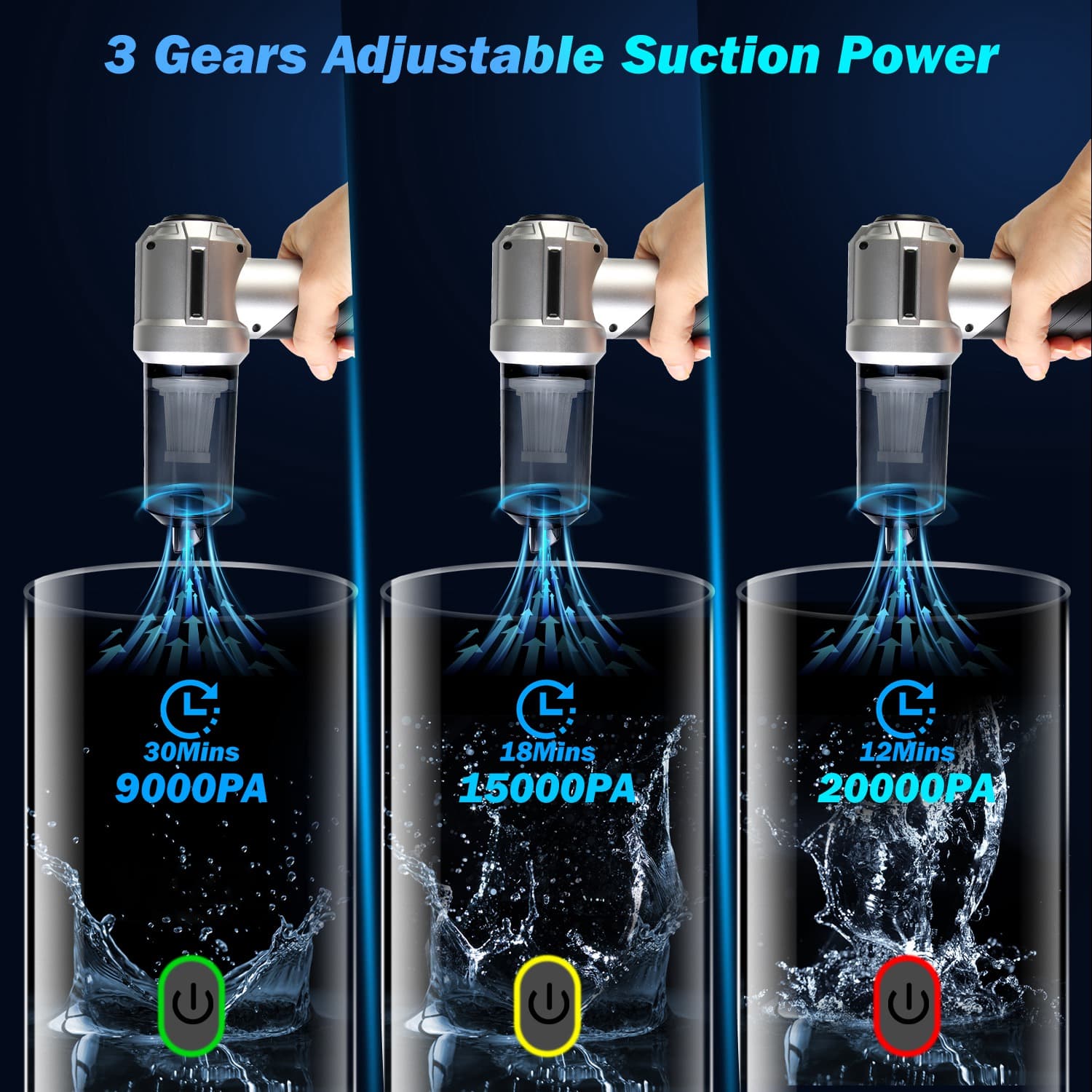 Cordless Car Vacuum & Air Blower, 3 Power Levels
