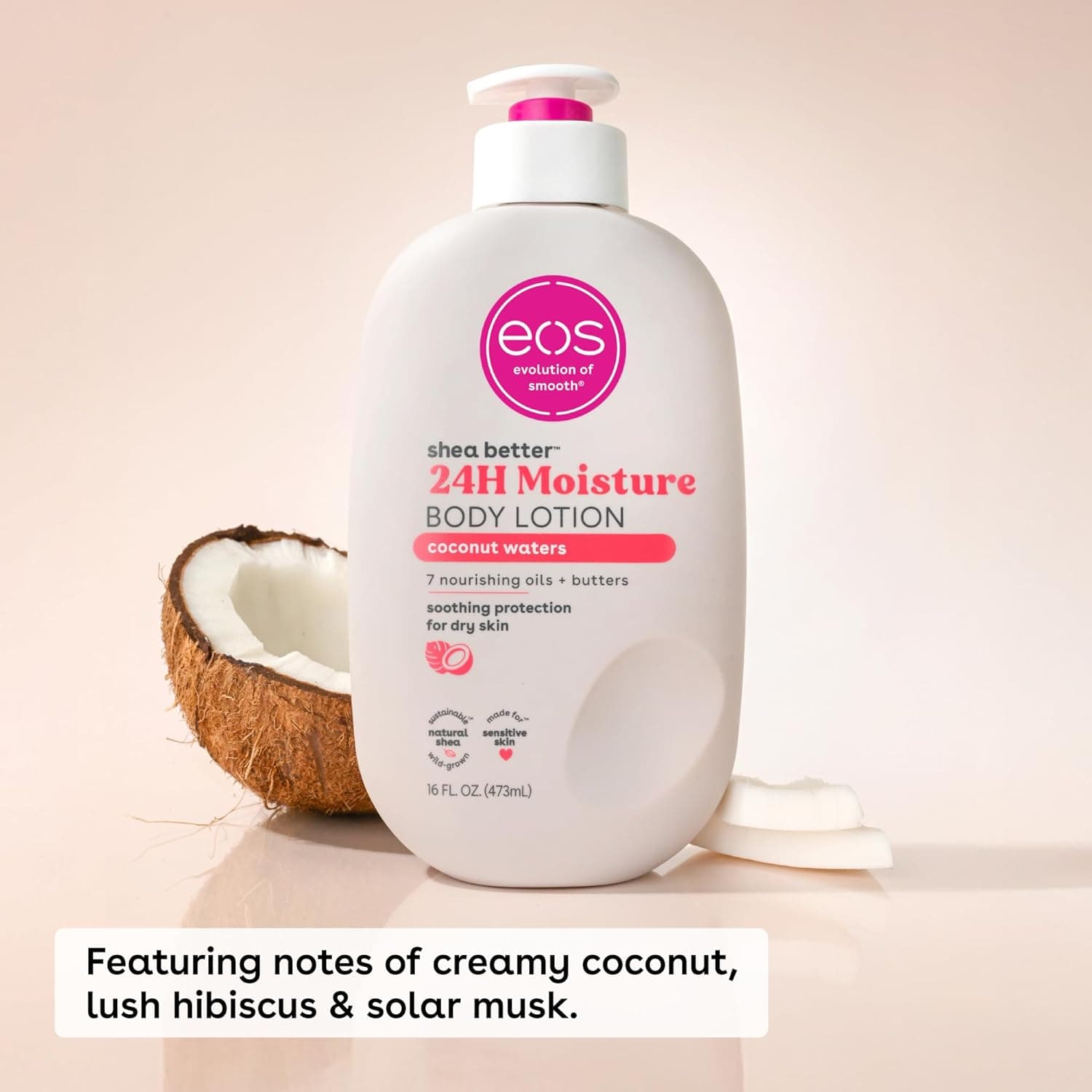 eos Shea Better Body Lotion - Coconut Waters, Made for Dryness, 16 fl oz.