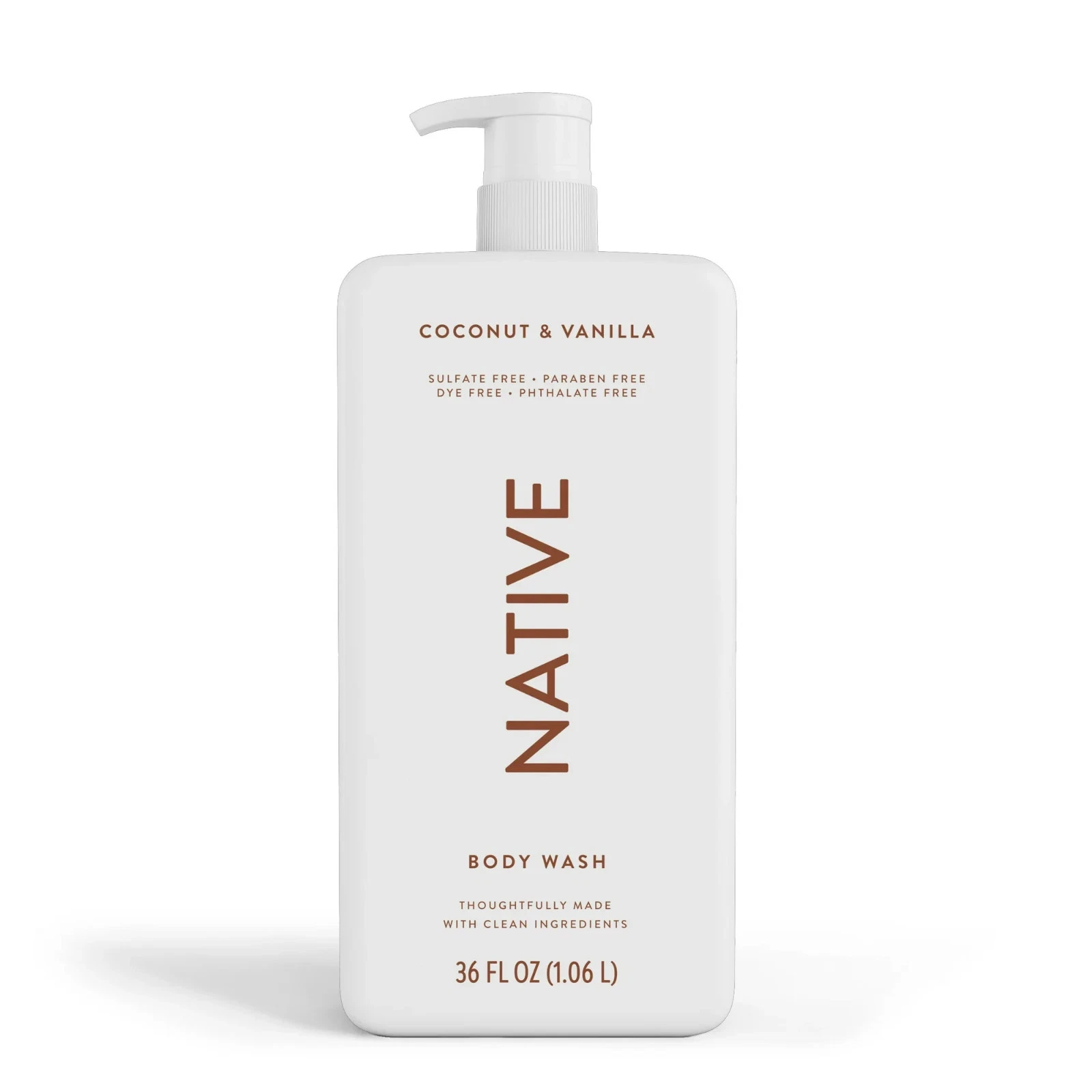 Native Body Wash Sulfate Free for Women and Men Coconut & Vanilla 36 oz.