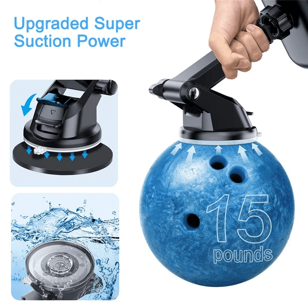 Windshield and Vent Car Phone Holder, 360° Extendable Arm