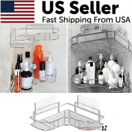 Stainless Steel Corner Shower Caddy, No Drilling