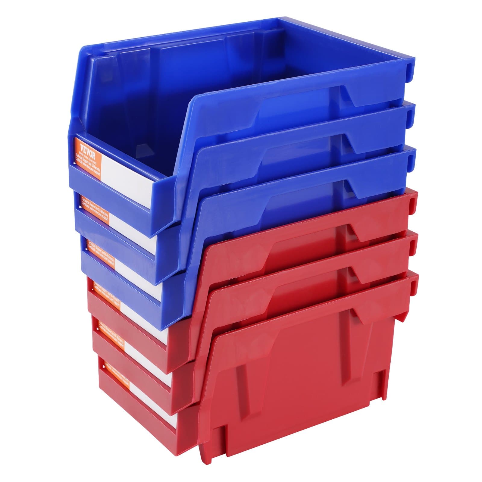 Stackable Hanging Storage Bins, 24-Pack, Blue and Red